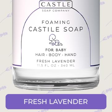 Foaming Baby Castile Soap | 3-In-1 Uses: Hair, Body, Hand | Nourishing Coconut Oil Formula | Formulated For Newborns, Sensitive & Delicate Skin | Hydrating Foam | 11.5 oz | Fresh Lavender