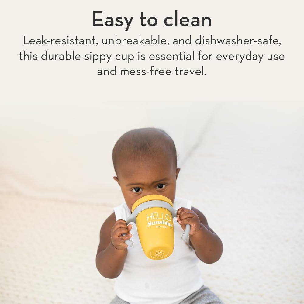 Sippy Cup by Bella Tunno, Silicone Training Cup with Transition Handles for Infants, Toddlers & Kids, Babies 6-12 Months & Toddlers 1-3 Years, Boys & Girls, Sippin’ Pretty, 8 oz
