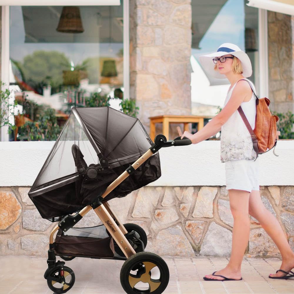 Mosquito Net for Stroller 2Pack - Protective Baby Stroller Mosquito Net - Perfect Bug Netting for Strollers, Bassinets, Cradles, Playards, Pack N Plays and Portable Mini Crib (Black)