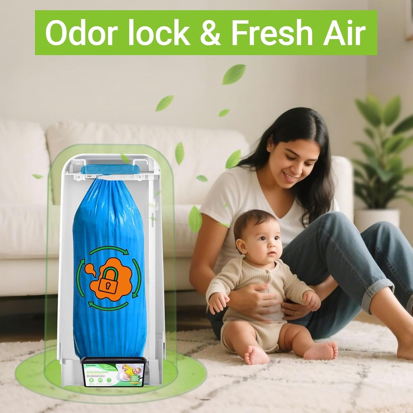 Diaper Pail Refill Bags | Compatible with Genie Easy Roll Refill Signature & Platinum Pails | 30 bags Per Refill | Extra Thick | 7-Layer Odor-Barrier Technology | Lavender Scented