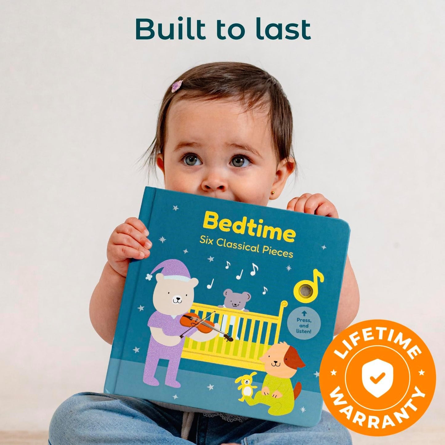 Cali's Books Bedtime Musical Book for Babies and Toddlers 1-3 – USB-C Rechargeable – 6 Classical and Relaxing Pieces | Sound Book for Sleep & Relaxation