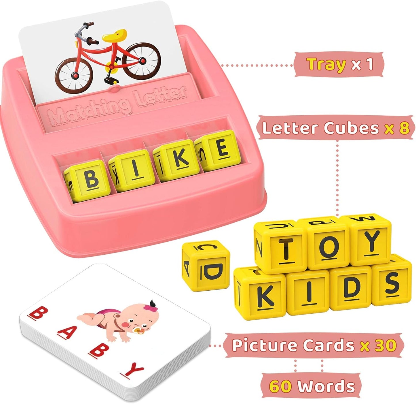 Educational Toys for 3-5 Year Old Girls Gifts, Matching Letter Game Preschool ABC Learning Toys for Kids Ages 4-8 Years, Christmas Birthday Gifts for Toddler Toys Age 2-4