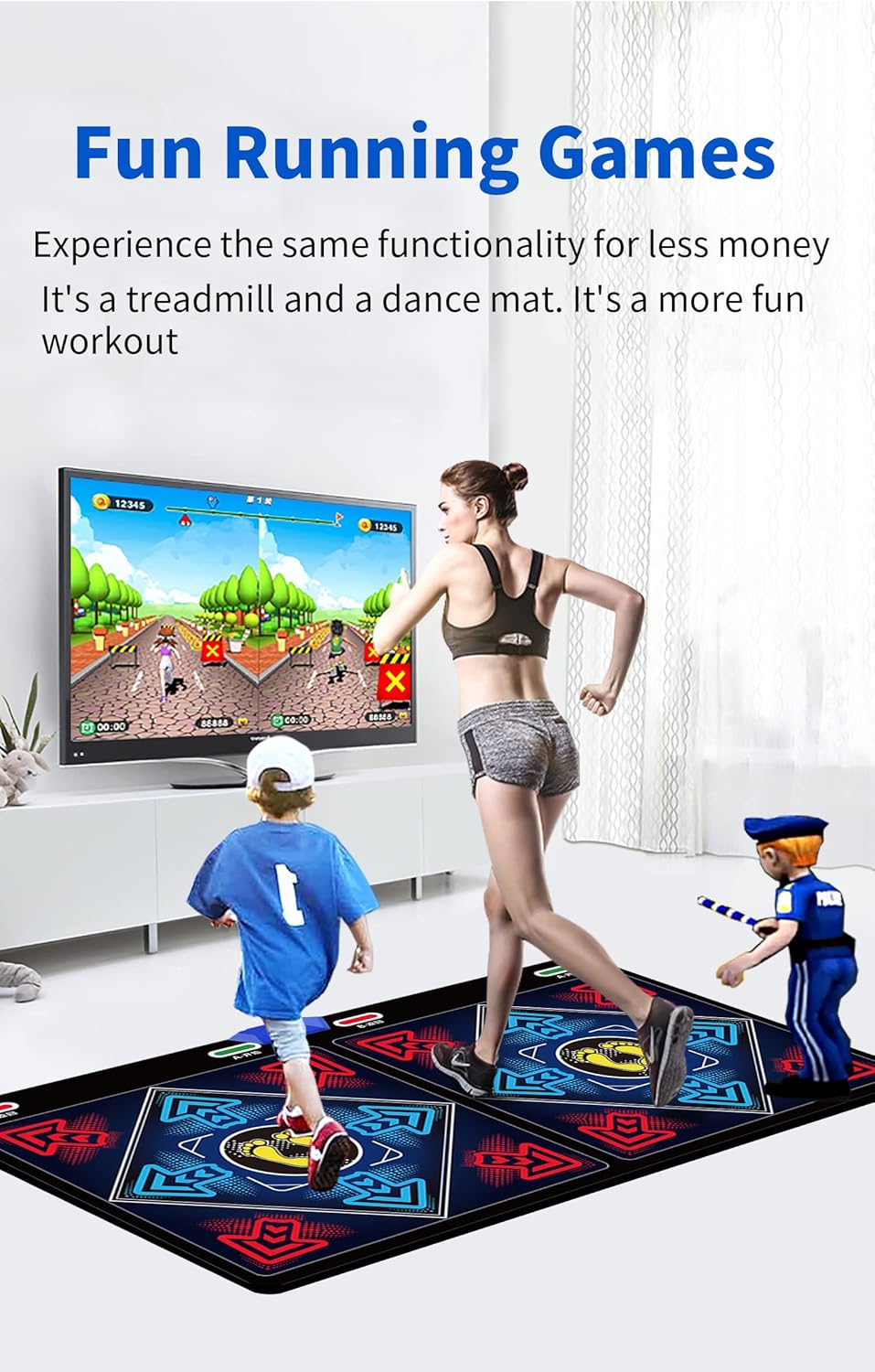 Music Dance Mat for Kids & Adults,Ideal for Fitness Dance Games,64GB Memory Card,899 Games,75 Music Videos,650 Songs.for TV use,Made of Premium Flannel,a Luxurious Gift for Children