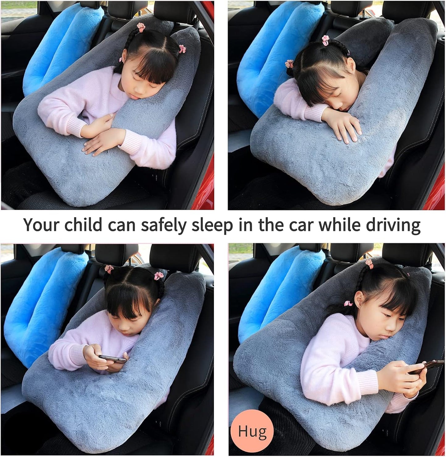 Travel Pillow Car Pillow Kid Car Sleeping The Sleeping Aid for Adults and Kids on Road Trips Kids Travel Pillow Red