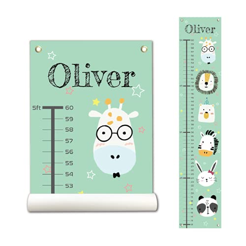 Personalized Canvas Growth Chart for Kids, Height Chart for Kids, Growth Chart Banner with Name