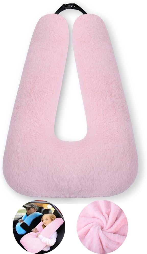 Travel Pillow Cushion for The Back Seat of Car Car Pillow for Kids A Sleeping Artifact Suitable for Long-Distance Travel of Adults and Children Travel Pillow for Kids Pink