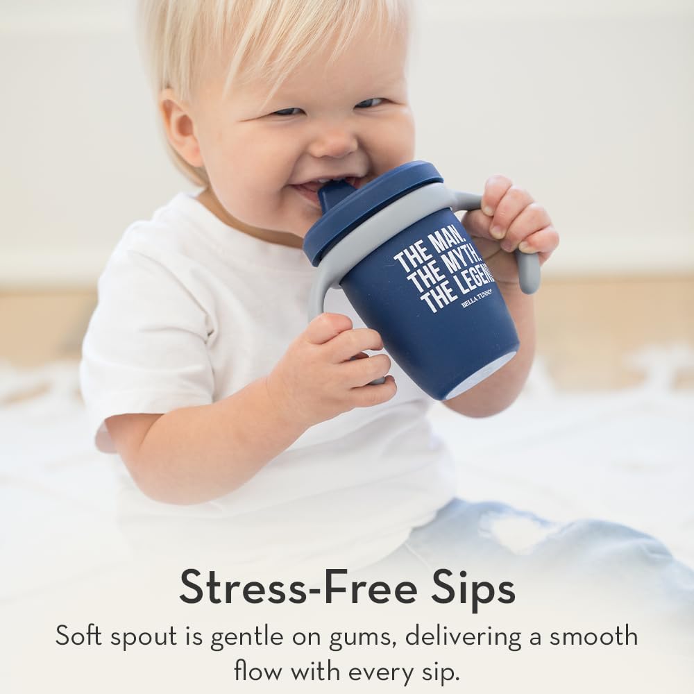 Sippy Cup by Bella Tunno, Silicone Training Cup with Transition Handles for Infants, Toddlers & Kids, Babies 6-12 Months & Toddlers 1-3 Years, Boys & Girls, Cheers, 8 oz