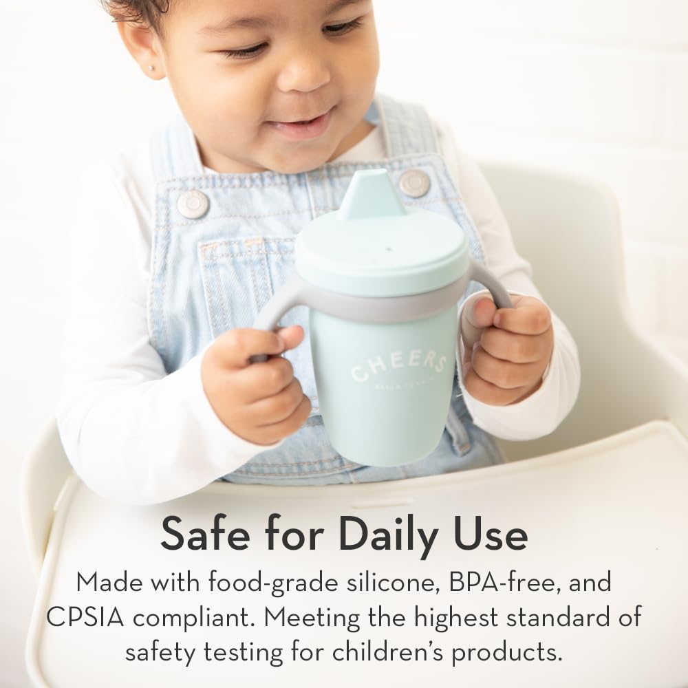 Bella Tunno Sippy Cup, Set of 2 Silicone Training Cups with Transition Handles for Infants, Toddlers & Kids, Babies 6-12 Months & Toddlers 1-3 Years, Boys & Girls, Little Lady & Buttercup, 8 oz