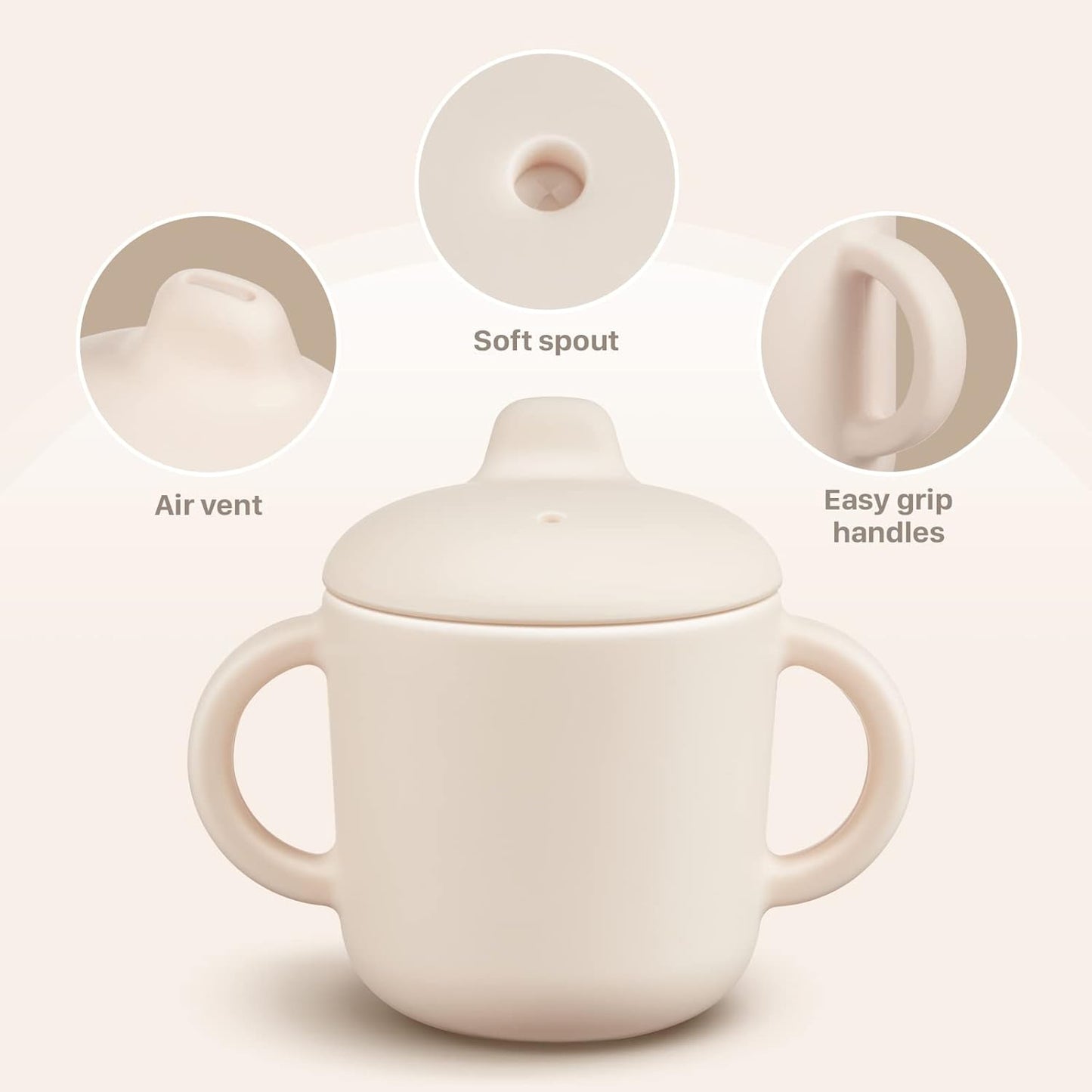 6 Months+ Sippy Cups with Handles, Small Silicone Sippy Cups Leak Proof 5oz,No Spill Sippy cups for Toddlers (Powder Blue)