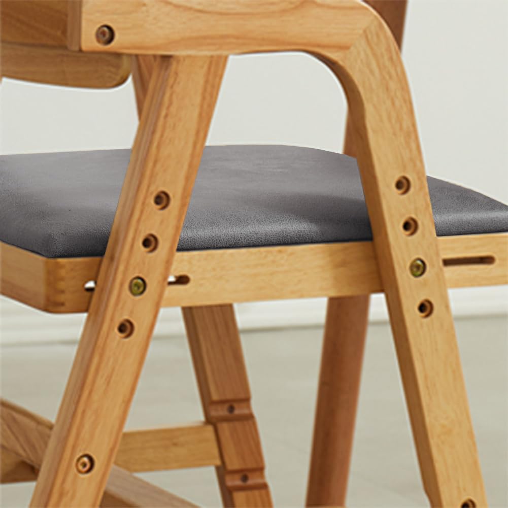 Solid Wood high Chairs for Toddlers,High Chair Grows with Kid for Dining, Study Chair for Children, Light Brown