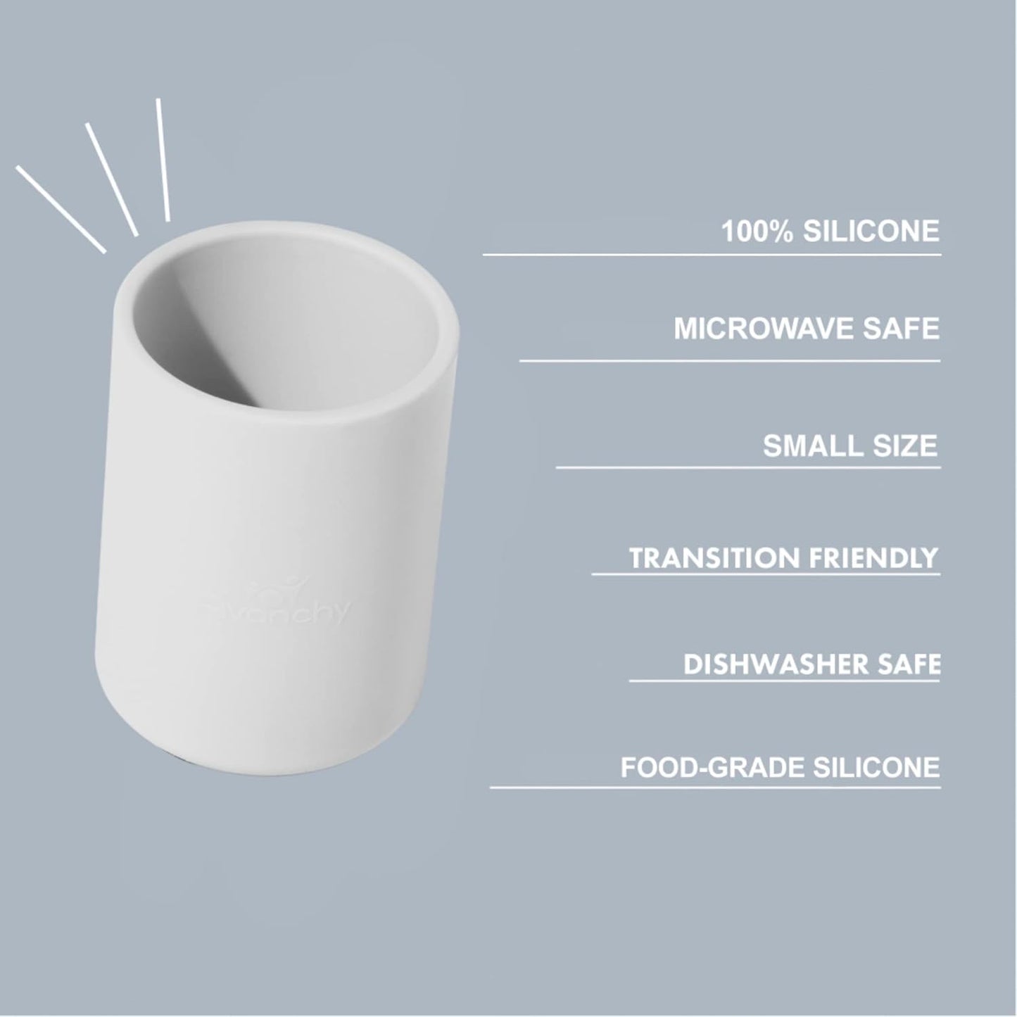 Avanchy Silicone Training Cup – 12 oz Open Cup for Toddlers and Infants – Ideal for Baby Led Weaning and Transitioning from Bottles, Orange