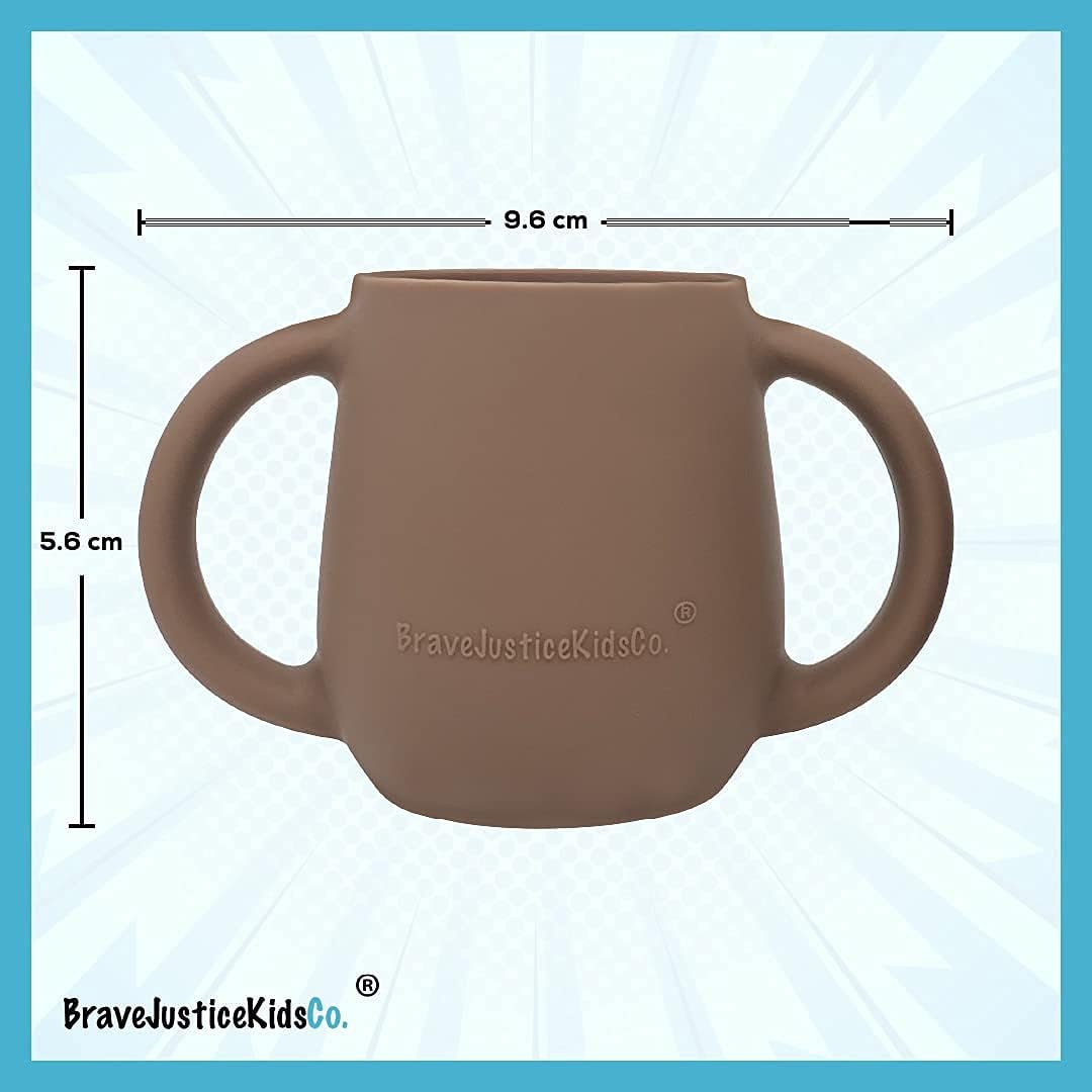 | Teenie Tiny™ Silicone Developmental Baby-Led Weaning Drinking Cups (2 pack) (Warm Taupe)