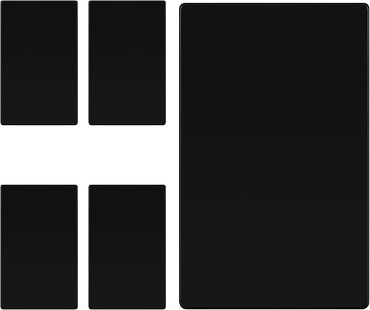 TG Mid-Size Screwless Blank Wall Plate, Child Safe Blank Device Outlet Cover, Medium Size 1-Gang 4.88" H x 3.11" L, Polycarbonate Thermoplastic, UL Listed, SP-MB1-BK5P, Black (5 Pack)