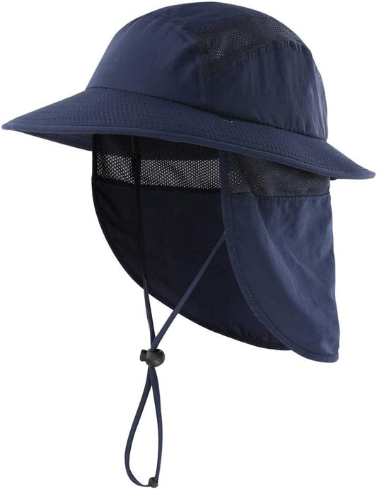 Home Prefer UPF 50+ Boys Sun Hat with Neck Flap Wide Brim Summer Beach Bucket Hat for Boys Girls Toddler Kids Safari Hat