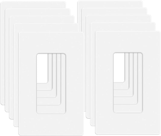 20 Pack 1-Gang Screwless Wall Plate, Decora Outlet Cover Plates, 4.57” H x 2.76” L, for Light Switch, Dimmer, GFCI, USB Outlet