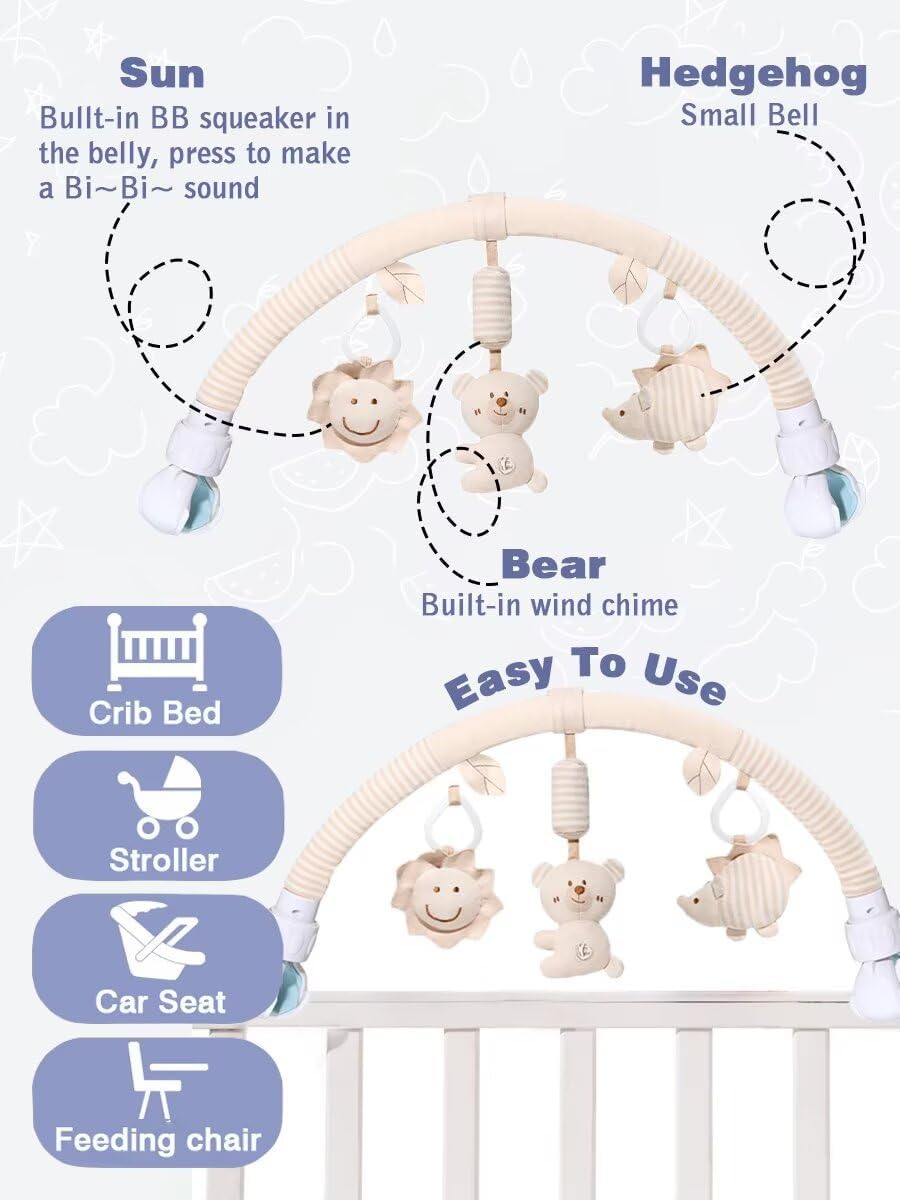 Pau1Hami1ton Baby Stroller Arch Toys, Car Seat Toys,Baby Gifts.S-19(Bear)