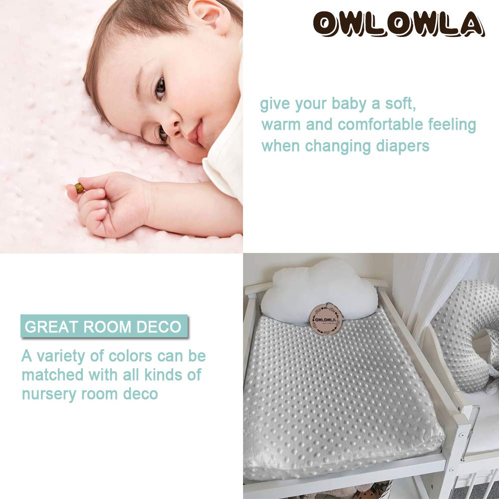 Owlowla Changing Pad Cover,Soft Minky Dots Changing Table Sheets for Baby Boy and Girl(Cream)