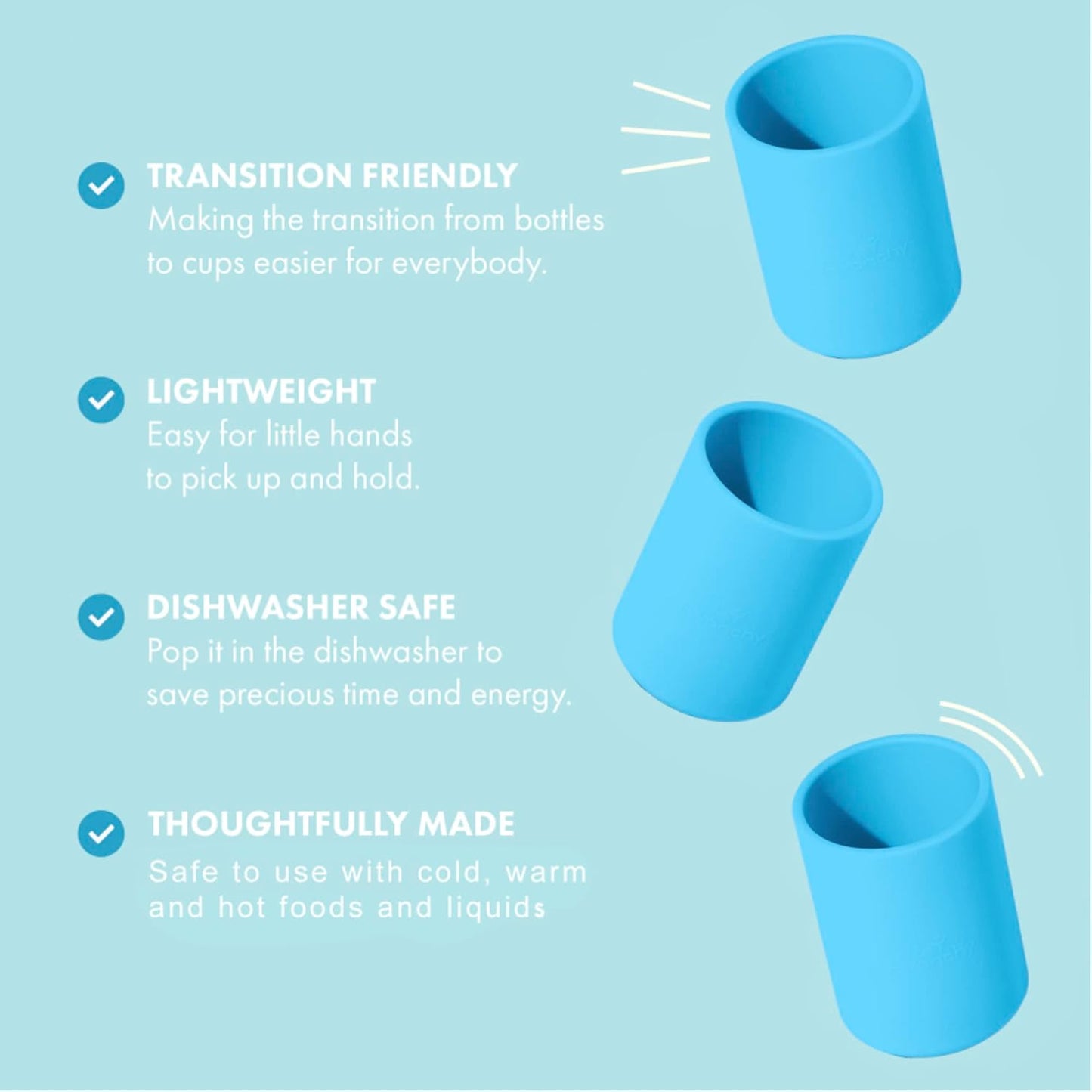 Avanchy Silicone Training Cup – 12 oz Open Cup for Toddlers and Infants – Ideal for Baby Led Weaning and Transitioning from Bottles, Gray