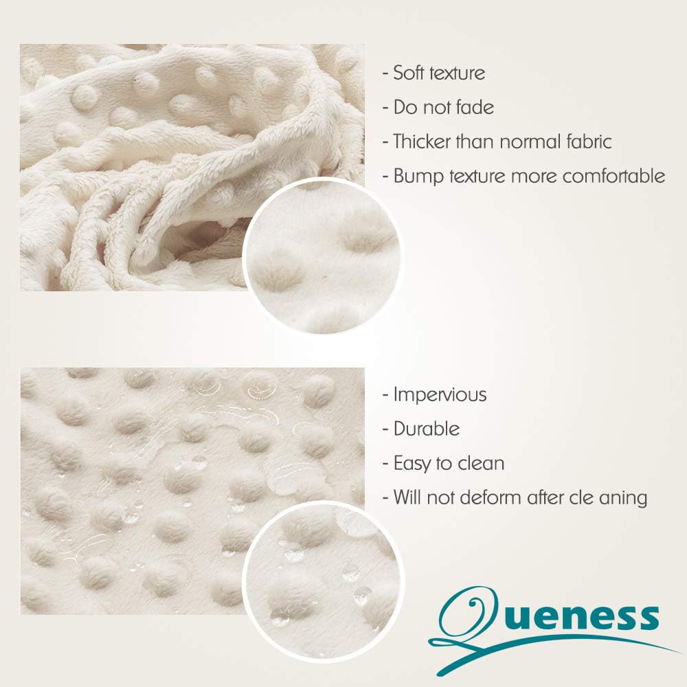 Baby Changing Pad Cover, Super Soft Plush Dot Diaper Changing Table Covers for Baby Girls and Boys, Ultra Comfortable, Safe for Babies, Fit 32"/34'' x 16" Pad (Beige)