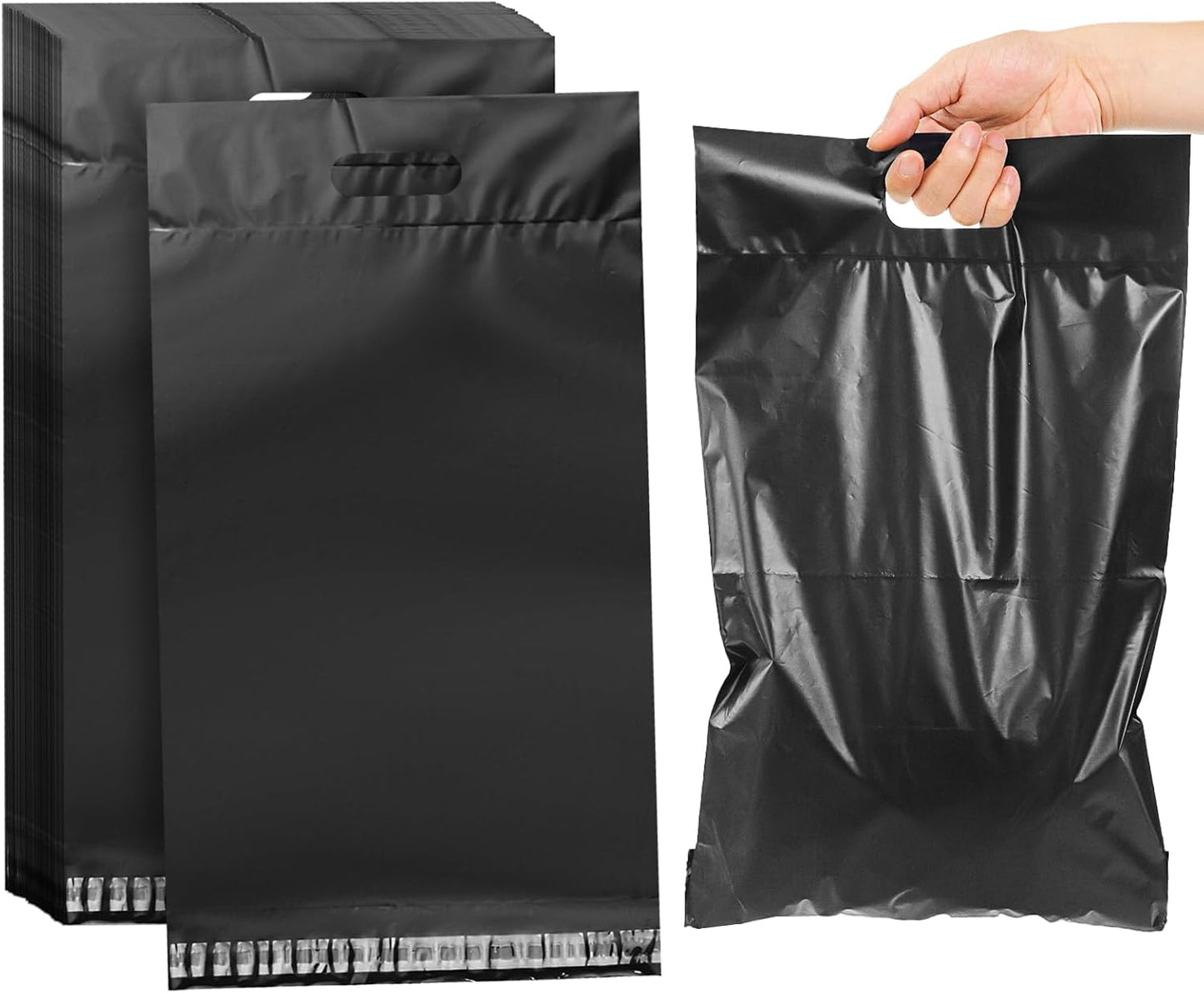 100 Pack Plastic Bags for Adult Diaper Disposal Handle Adult Diaper Disposal Self-Adhesive Strips to Seal in Odours Suitable for Elderly Nappy Care at Home and for Travel (White） (Black)