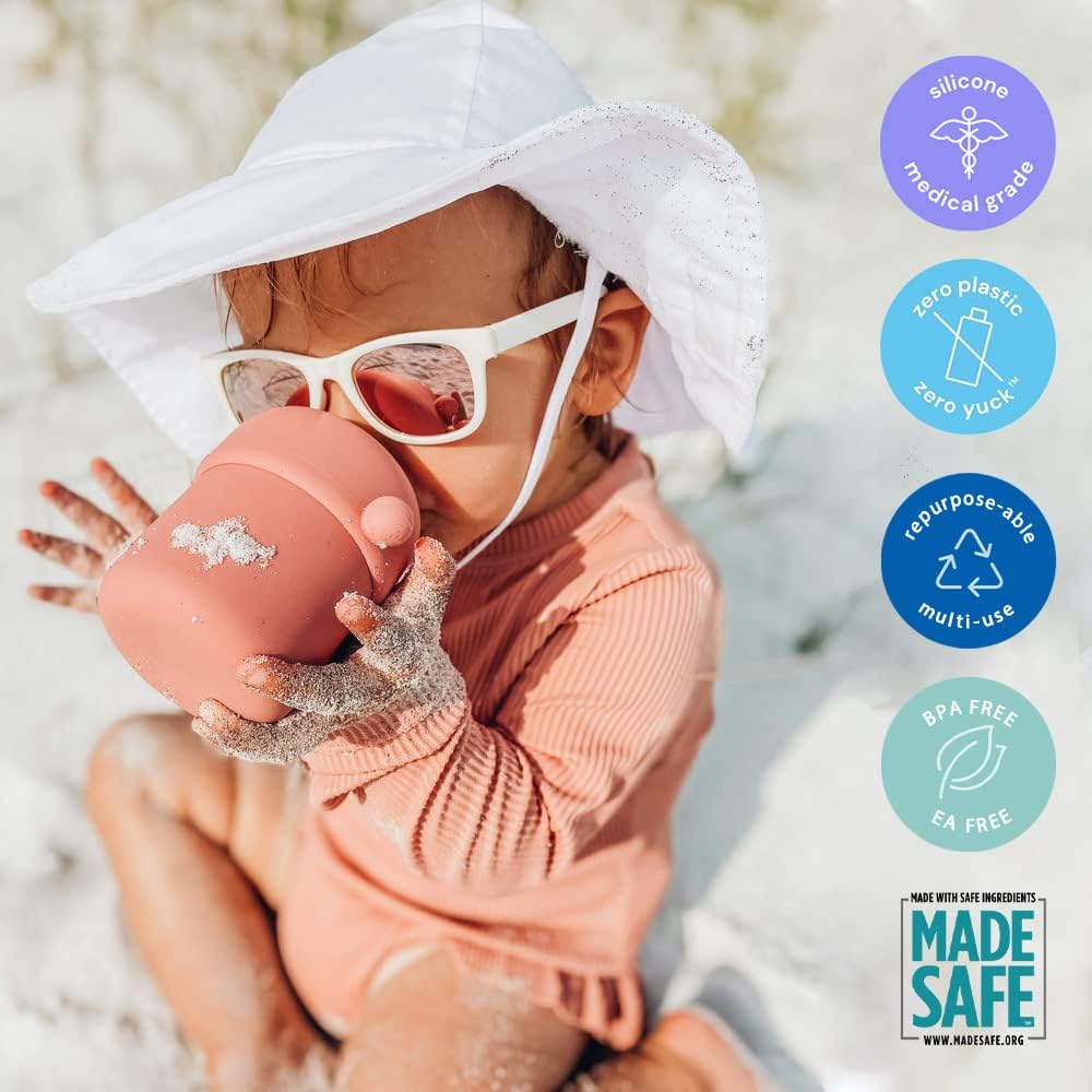 Pura my-my Silicone Sippy Cup 5oz/150ml - Training Cup, Reusable, Platinum Food Grade Medical Grade, Spill Proof Cups for Kids, Toddlers, Babies & Infants (Slate)