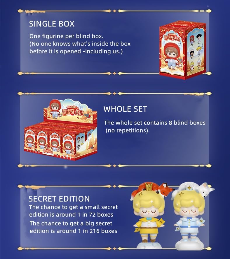 Bunby Doll Fairy Tales series Big Blind Box Figures 1PC Random Art Cute Collectibles Birthday Gift