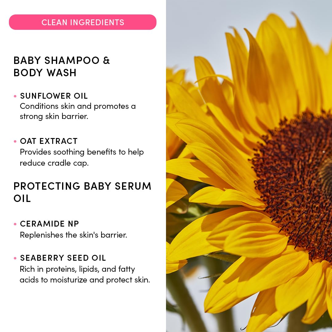 Evereden Baby Cradle Cap Care Bundle: Clean & Vegan Shampoo, Body Wash, Protecting Oil for Newborns - Great for the Whole Family