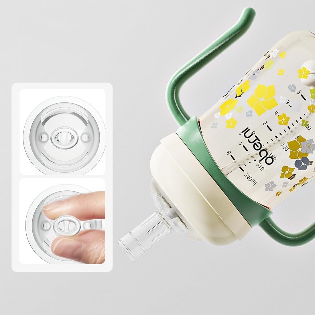 Toddler Sippy Cup 10oz, Weighted Straw Baby Drinking Water Bottle with Valved Spout for 6+ Months, 300ml/Orange/1Pack