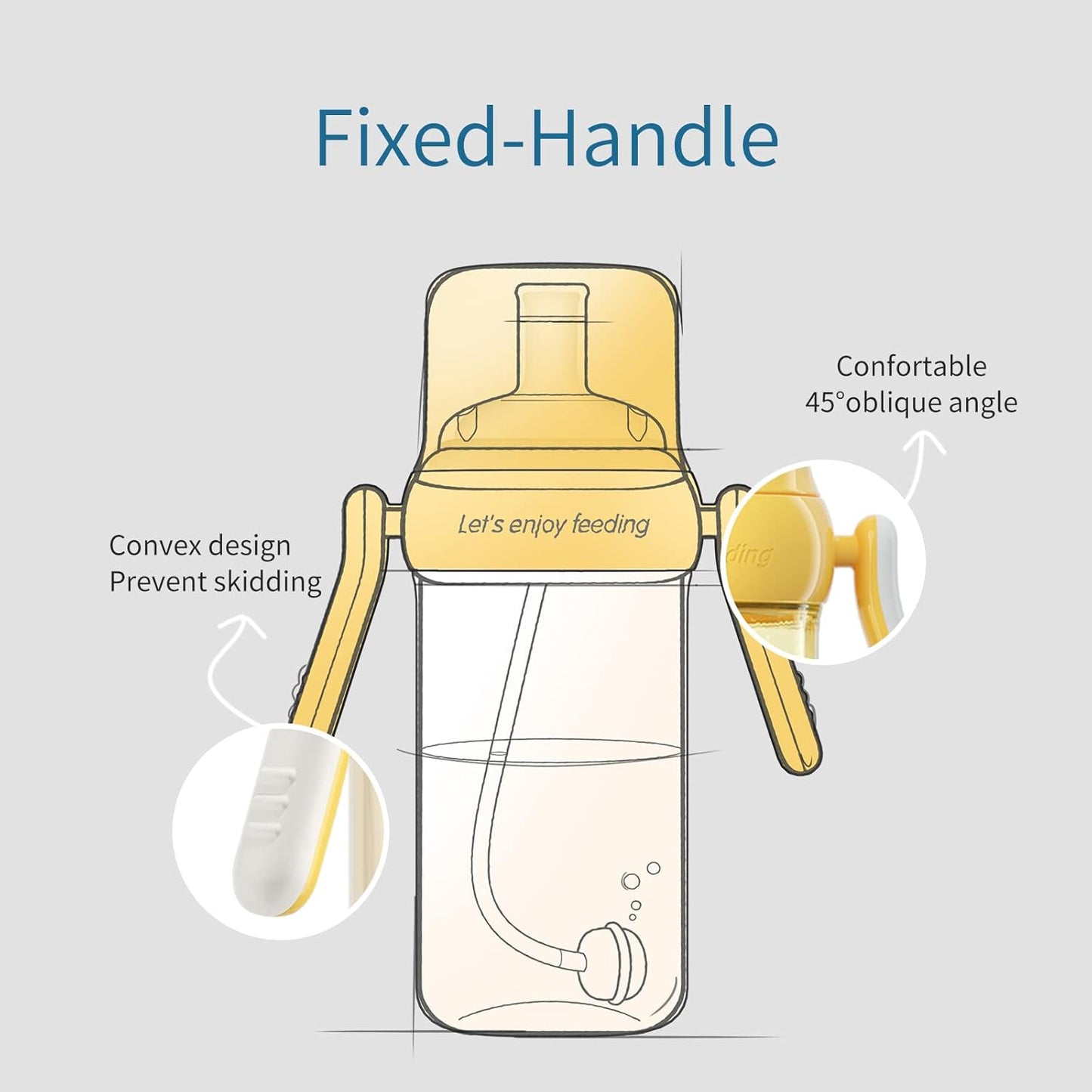 POTATO Sippy Cup For Toddlers with Straw Spill Proof, PPSU Learner Cup with Handle for Baby 1 year old, Water Bottle with weighted ball, 10 Ounce Blue