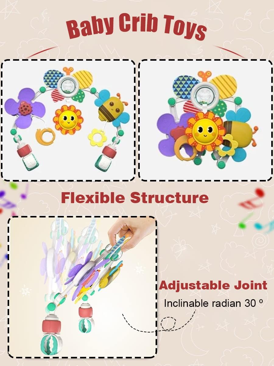 Pau1Hami1ton Baby Stroller Arch Toys, Car Seat Toys,Bouncer Toy Bar/Mobile for Bassinet,Adjustable Baby Hanging Toys Fit for Crib Bed,Stroller,Car Seat Gifts.S-19(Butterfly)