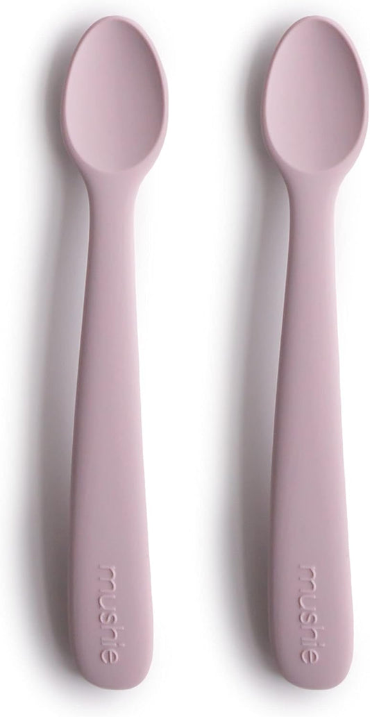 mushie Silicone Baby Feeding Spoons | 2 Pack (Soft Lilac)