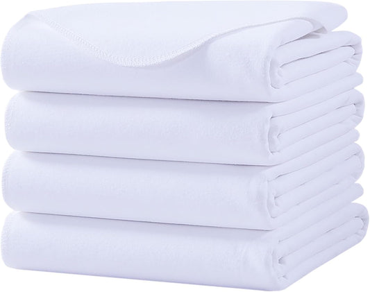 Washable Underpads, 34" x 72" (Pack of 4) Extra Heavy Absorbency ,100% Waterproof Mattress Protector,Flannel Cotton Underpads for Kids, Adults,Pets,Bed, Couch, Sofa, Floor,Home