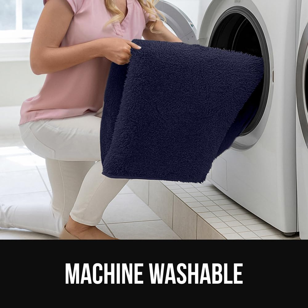 GORILLA GRIP Ultra Soft Washable Area Rug, Stain and Slip Resistant Plush Thick Carpet for Bedroom Living Room, No Shed Floor Rugs, Pet Friendly, Dorm Essentials, Kids Nursery Home Décor 5x3 Navy Blue