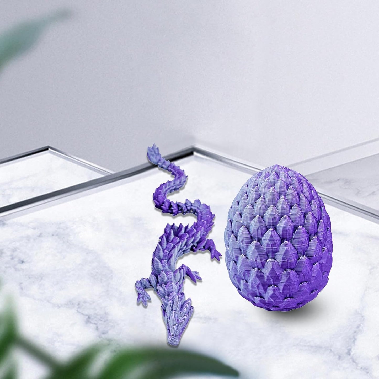 Easter Dragon Eggs 3D Printed Dragon Egg with Dragon Inside Articulated Crystal Dragon Fidget Toy Mystery Easter Suprise Home Office Decor Executive Desk Toys