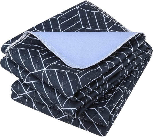 OUTCREATOR® Washable Bed Pads 34" x 56" (Pack of 2), Incontinence Mattress Protector, Anti-Slip Waterproof Underpads for Adults Kids Elderly Pets, Absorbency & Reusable Bedwetting Pads (Navy Blue)