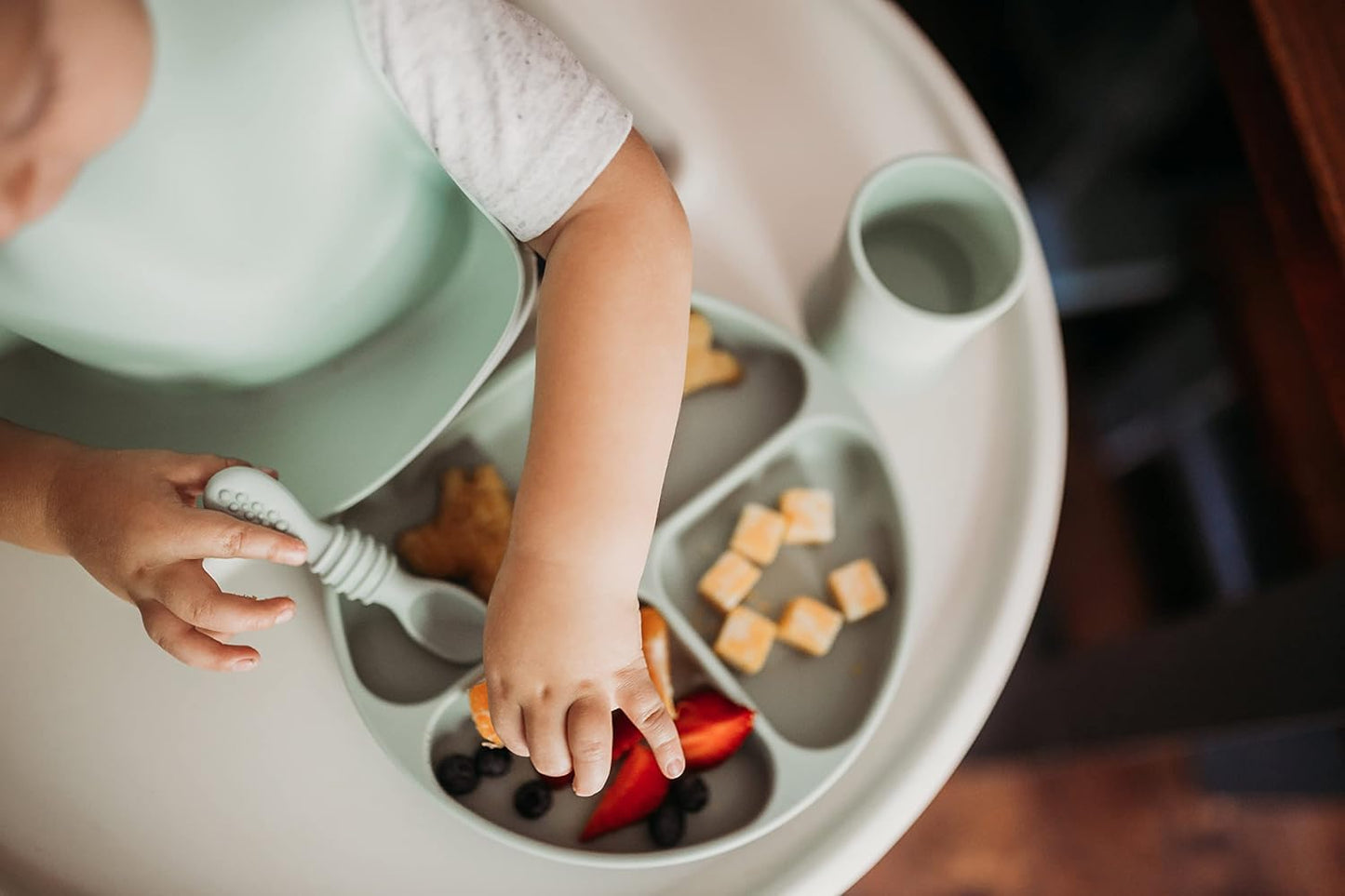 otterlove Silicone Baby & Toddler Training Cup - Pediatric OT Approved - 100% Platinum Pure LFGB Silicone - Unbreakable - Plastic Free - Tiny Cup Perfect for Baby Led Weaning (2 Pack - Sage + Sand)