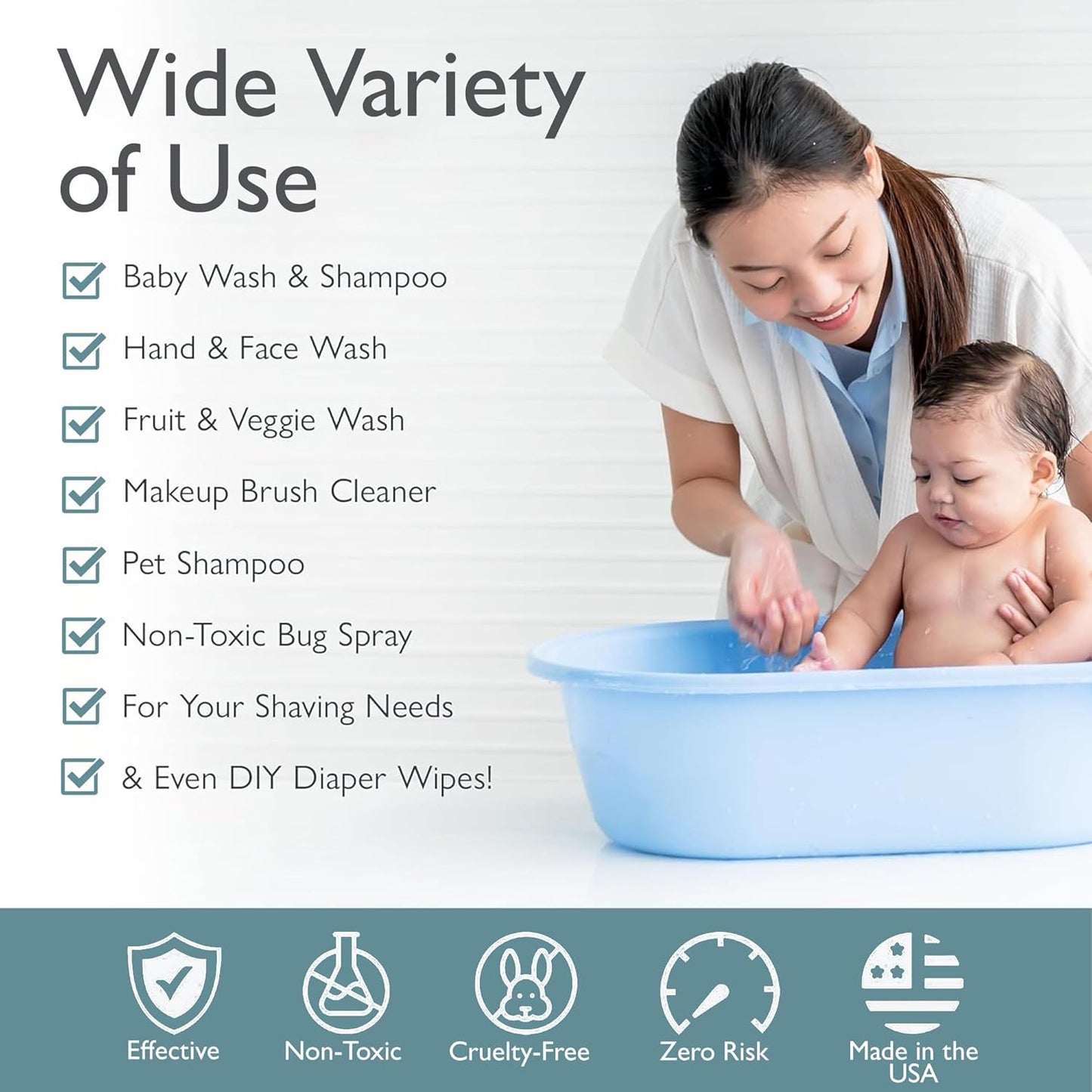 SoCal Suds & Company Gentle Botanical Baby Wash for Sensitive Skin - 2-in-1 Organic Foaming Shampoo & Body Wash - Clean Natural Nourishing Castile Soap Ingredients - Fragrance Free (Pack of 1), 6 oz