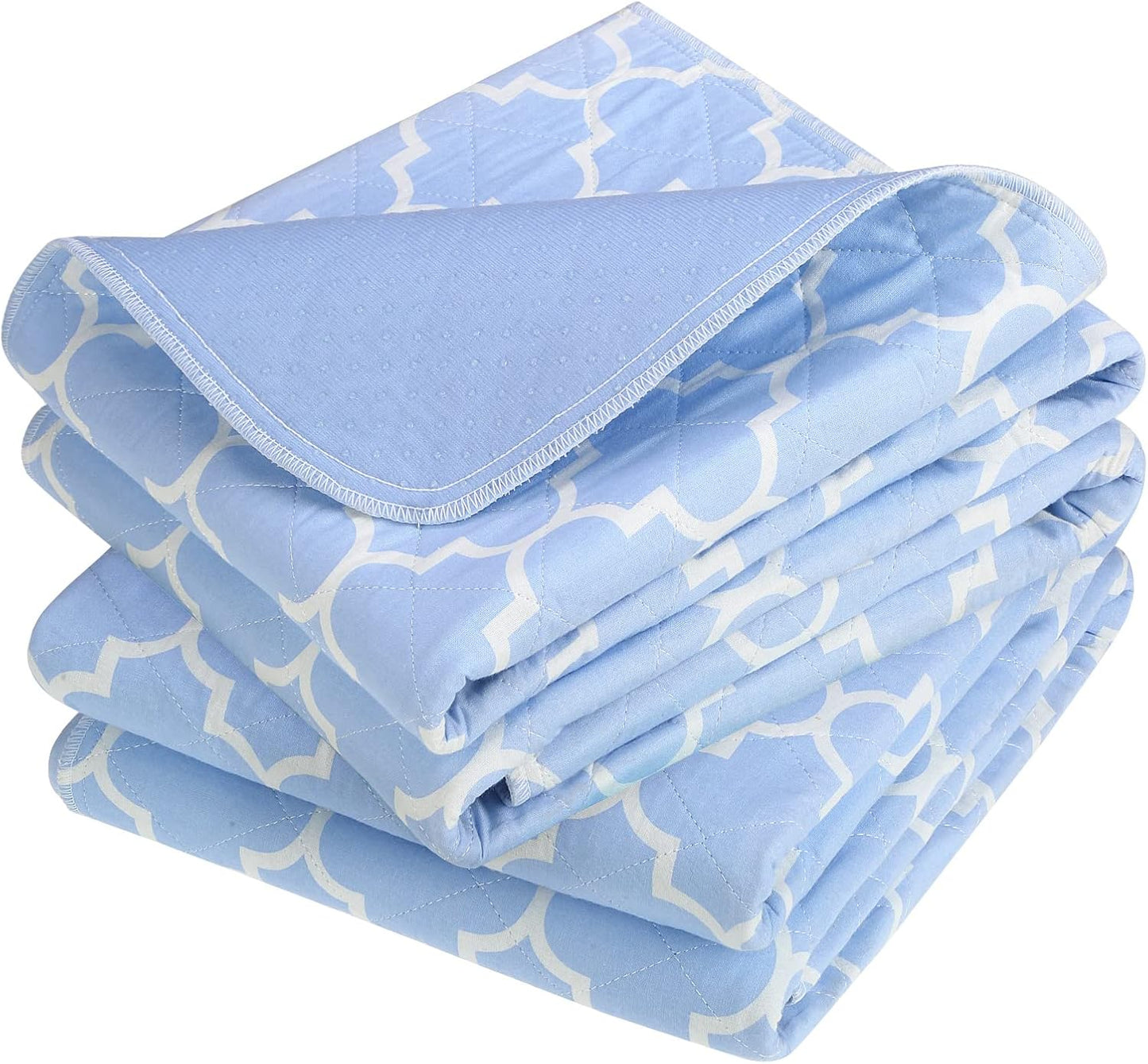 OUTCREATOR® Washable Bed Pads 34" x 36" (Pack of 2), Incontinence Mattress Protector, Anti-Slip Waterproof Underpads for Adults Kids Elderly Pets, Absorbency & Reusable Bedwetting Pads (Blue)