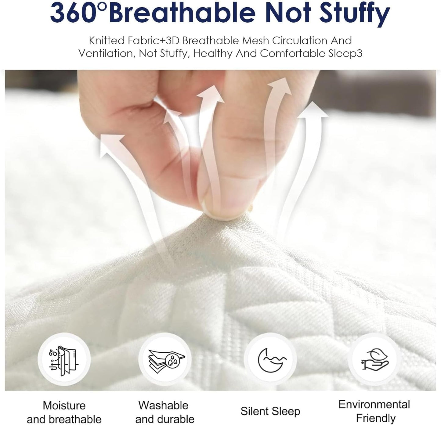 Twin Mattress for Kids - 8 Inch Cooling Gel Memory Foam Mattress in a Box,Gel-Infusion for Cooler Sleep,Breathable Cover,Healthy and Safe,39" X 75" X8" (White&Navy, Twin)