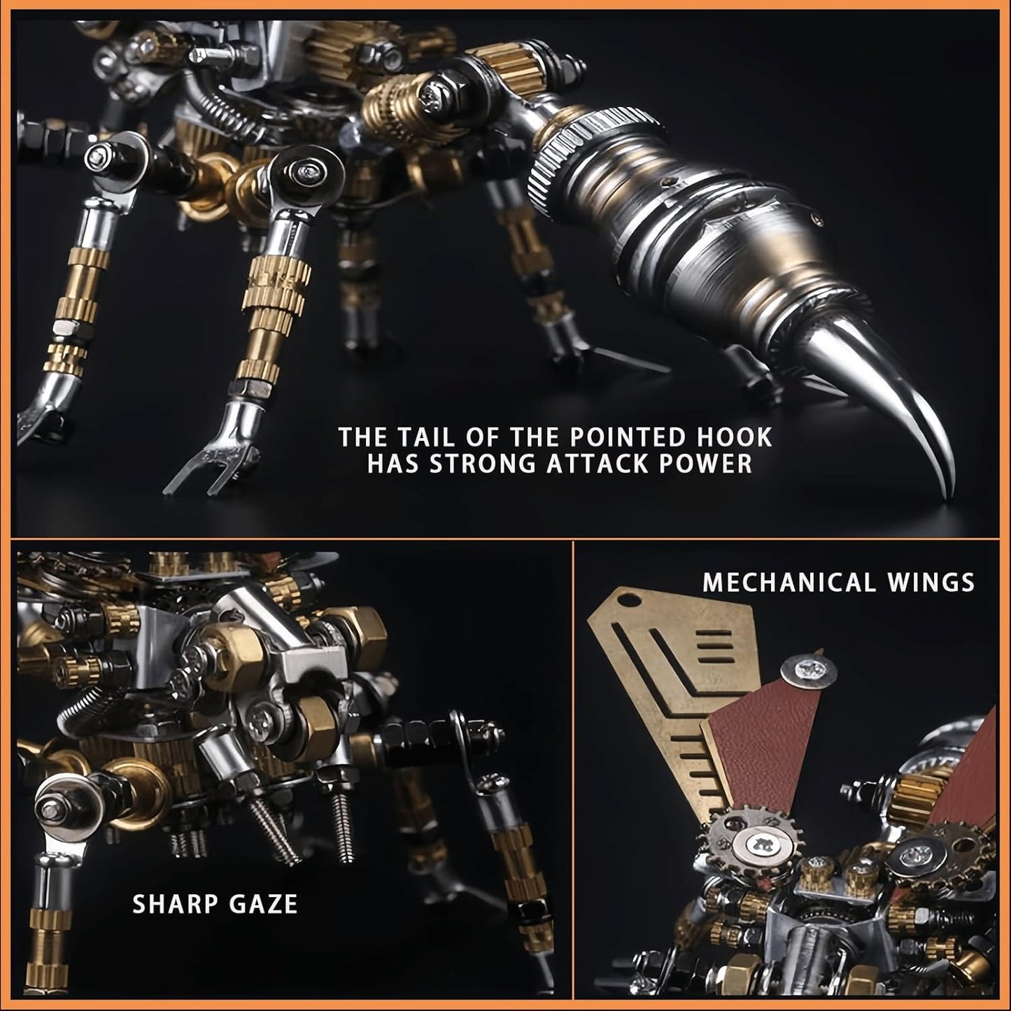 3D Metal wasp Puzzle, Punk Insect Metal Model, 3D Puzzle Mechanical wasp Building Blocks, Fun DIY Assembly, high-end Men's Gifts.