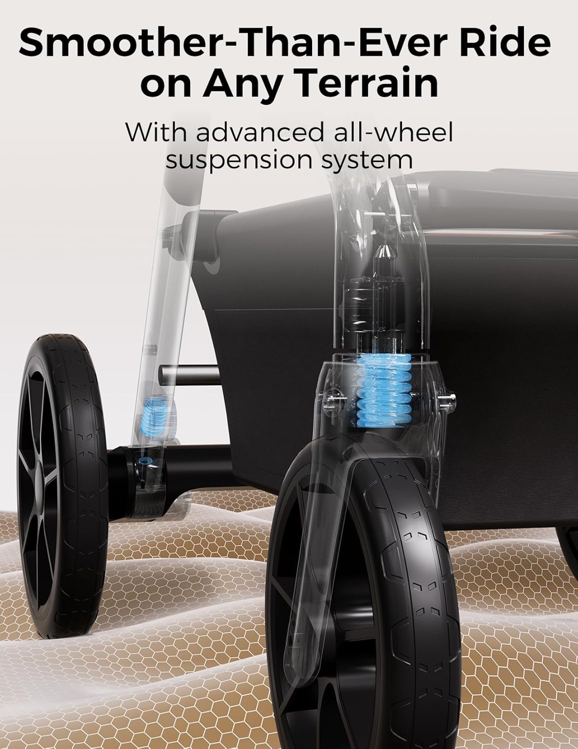 Momcozy ChangeGo Baby Stroller, Convertible Single-to-Double-to-Wagon Stroller with 23 Configurations, Seat Included, Large PU Wheels, All-Wheel Suspension ＆ Extendable UPF50+ Canopy