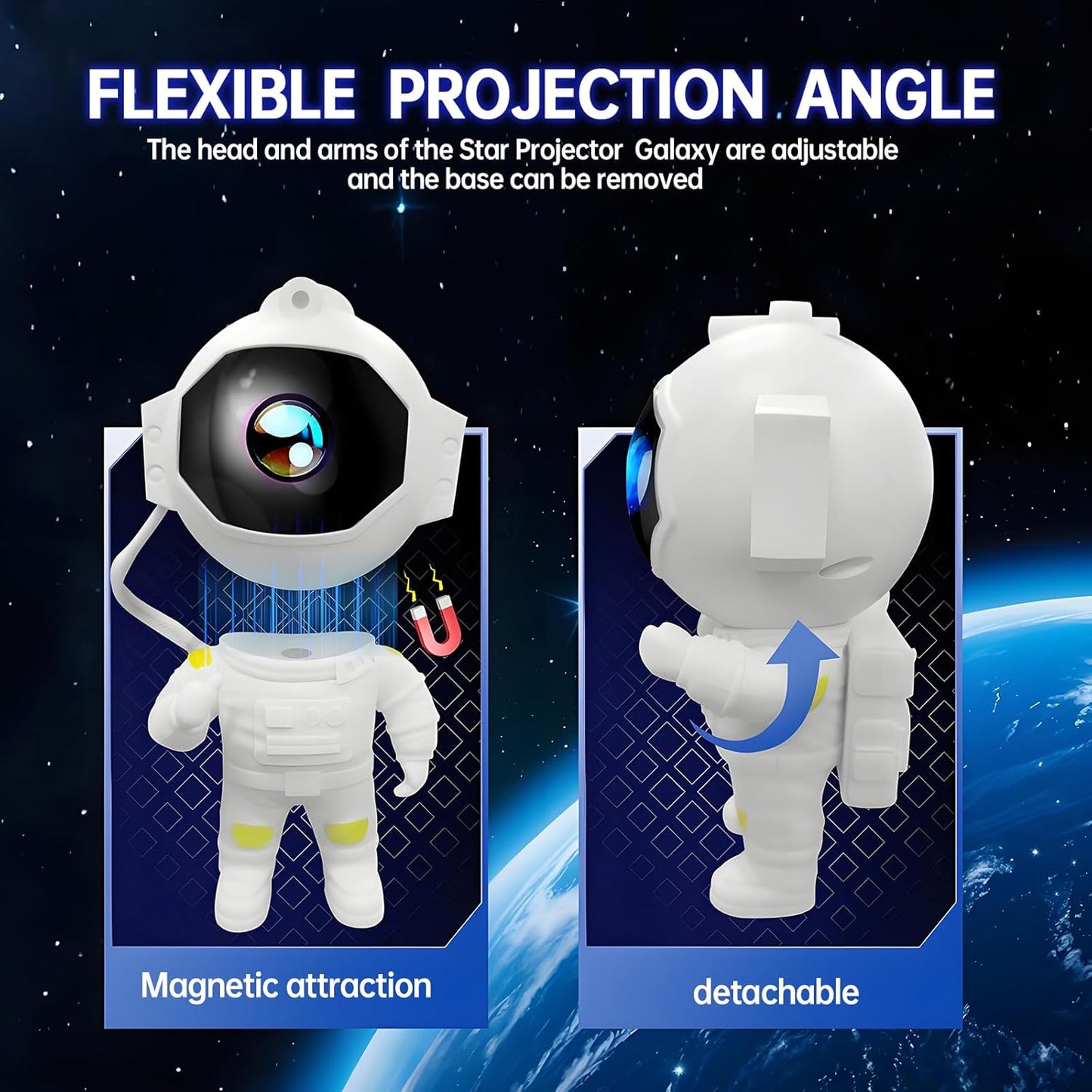 Star Projector Galaxy Night Light, Astronaut Galaxy Projector with Timer and Remote Starry Projector Ceiling LED Lamp, Kids Room Decor for Christmas, Birthday, Valentine's Day etc.