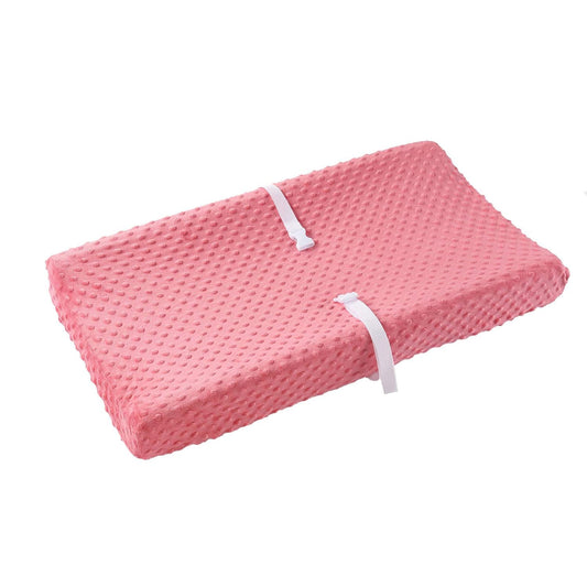Baby Changing Pad Cover, Super Soft Plush Dot Diaper Changing Table Covers for Baby Girls and Boys, Ultra Comfortable, Safe for Babies, Fit 32"/34'' x 16" Pad (Strawberry Red)