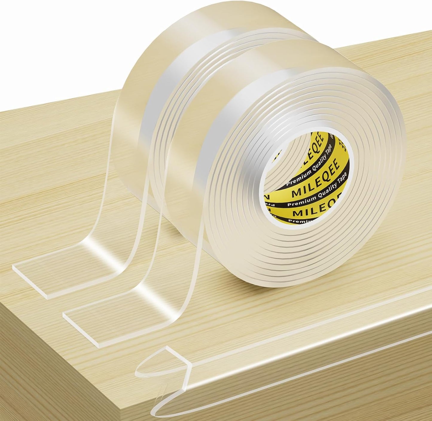 2Pack Clear Edge Protector Strip, 0.8in x 6.56FT(13.12FT Total), Sharp Edge Wrap Cover Tape, Self Adhesive Protective Corner Bumper Guards for Cabinet Door Desk Glass Table Furniture, Countertop