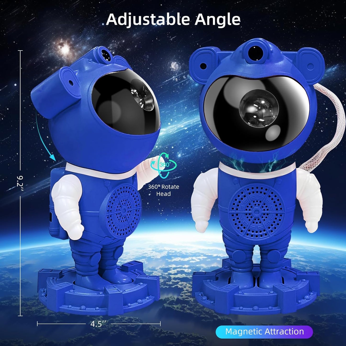 Astronaut Galaxy Projector Night Light for Kids Room,Bedroom Decoration, LED Lights, Star Projector with Nebula Moon, Bluetooth, White Noise, Remote Control