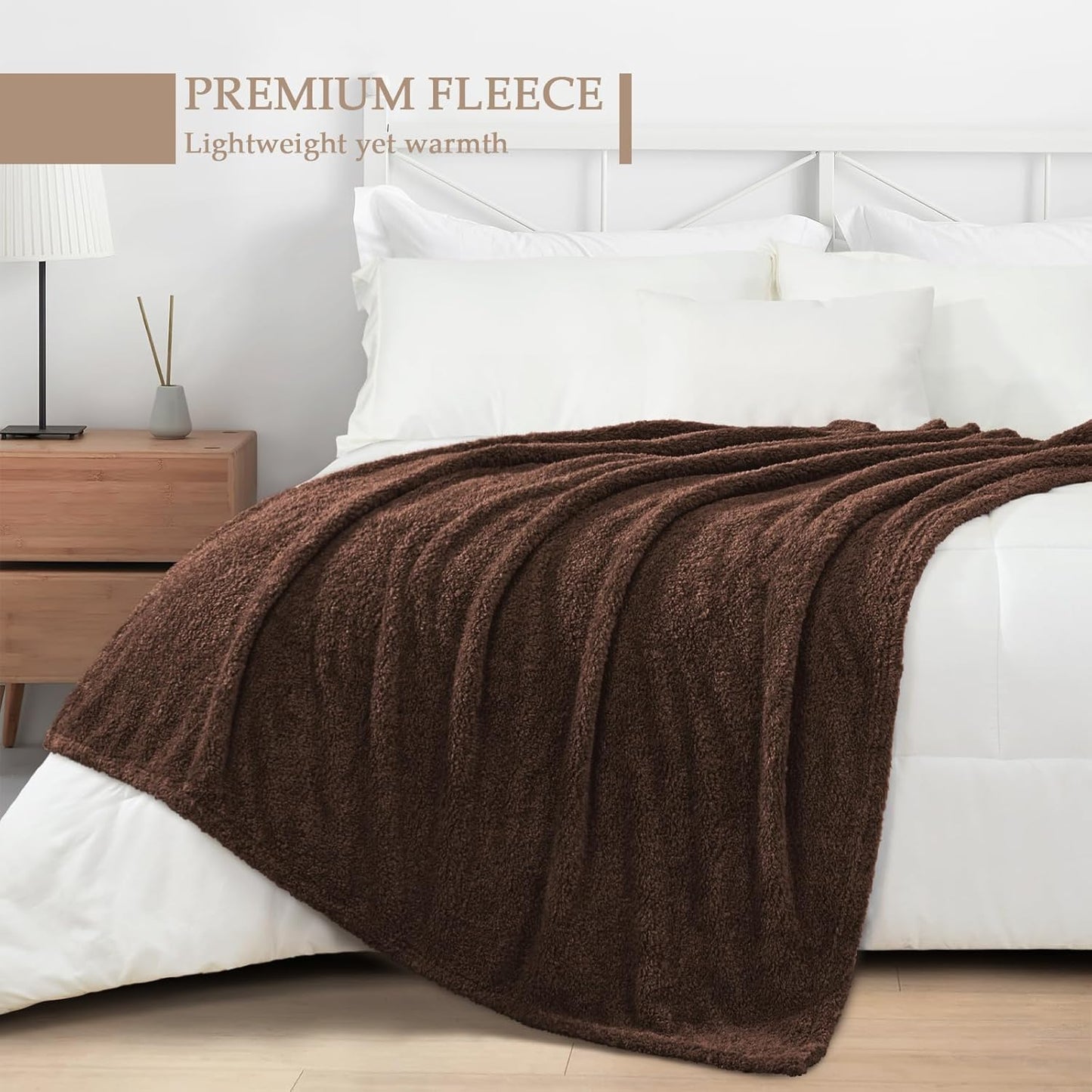 Exclusivo Mezcla Twin Blanket for Bed, Soft and Cozy Blankets for Women Men Girls Kids, Suitable for All Seasons, Coffee, 60x80 Inches