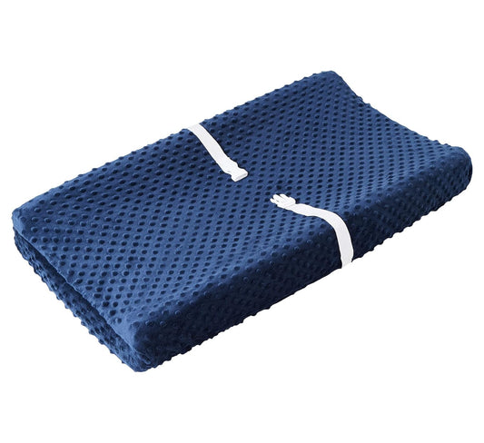 Baby Changing Pad Cover, Super Soft Plush Dot Diaper Changing Table Covers for Baby Girls and Boys, Ultra Comfortable, Safe for Babies, Fit 32"/34'' x 16" Pad (Estate Blue)