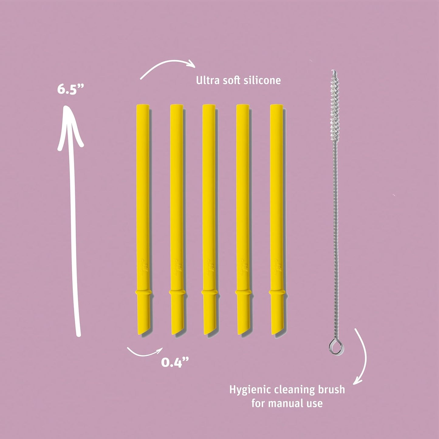 Avanchy Silicone Training Sippy Cup with Straw Lid – For Babies 6+ Months to Toddlers 1 Year Old – 8 oz Infant Water Cup for Baby Led Weaning, Yellow + 5 Reusable Straws