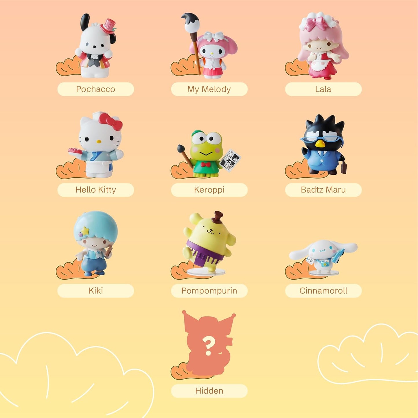Top Toy Up Town Day, Hello Kitty Collectible Blind Box Figures, Home Decor for Any Room, Stationary Desk Accessories, for Birthdays or Holidays Like Christmas, Whole Set
