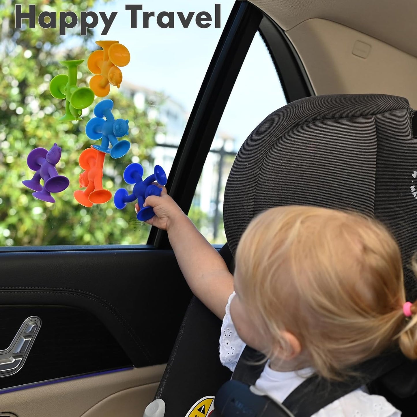 Unique Suction Bath Toys for Baby Kids Ages 1-3, No Hole Bath Toy Silicone Animal Sensory Fidget Toys for Baby Tray Window Travel, 6 PCS